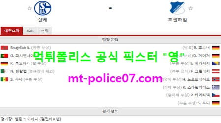 1월9일 분데스리가 분석 샬케 vs 호펜하임 먹폴 픽스터 영 1월9일 분데스리가 분석 샬케 vs 호펜하임 먹폴 픽스터 영