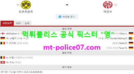 1월16일 분데스리가 분석 도르트문트 vs 마인츠 먹폴 픽스터 영