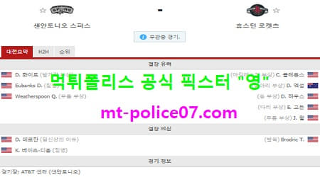 1월17일 NBA 분석 샌안토니오 vs 휴스턴 먹폴 픽스터 영