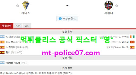 1월20일 라리가 분석 카디스 vs 레반테 먹폴 픽스터 영 1월20일 라리가 분석 카디스 vs 레반테 먹폴 픽스터 영