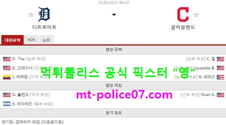 5월25일 MLB 분석 디트로이트 vs 클리블랜드 먹폴 픽스터 영 5월25일 MLB 분석 디트로이트 vs 클리블랜드 먹폴 픽스터 영