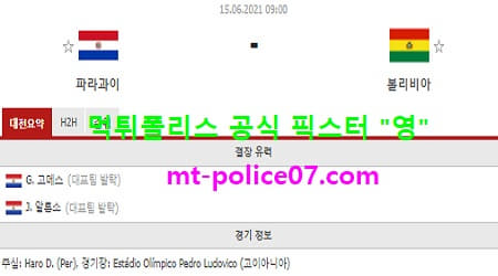 6월15일 코파아메리카 분석 파라과이 vs 볼리비아 먹폴 픽스터 영
