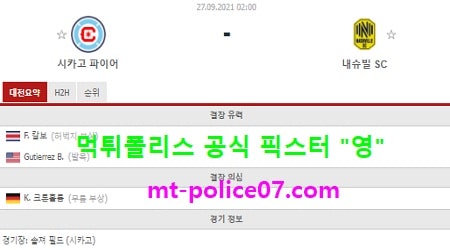 9월27일 MLS 분석 시카고 vs 내슈빌 먹폴 픽스터 영