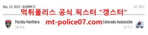 12월13일 NHL 콜로라도 애벌랜치 플로리다 팬서스 분석 먹폴 갱스터