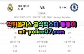 4월13일 챔피언스리그 레알마드리드 첼시 분석 먹폴 퉁퉁이