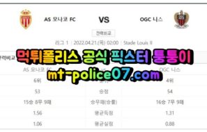 4월21일 리그앙 모나코 니스 분석 먹폴 퉁퉁이