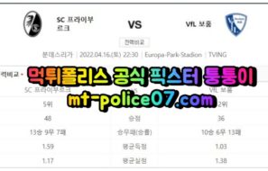 4월16일 분데스리가 프라이부르크 보훔 분석 먹폴 퉁퉁이