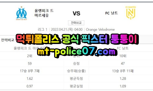 4월21일 리그앙 마르세유 낭트 분석 먹폴 퉁퉁이