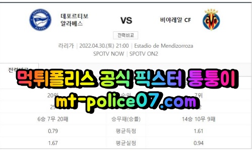 4월30일 라리가 알라베스 비야레알 분석 먹폴 퉁퉁이