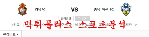 6월22일 K리그2 경남FC 충남아산프로축구단 국축 분석 먹튀폴리스