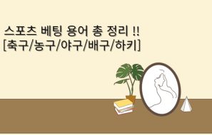 안전놀이터 스포츠 베팅 규정 및 용어 총정리 !!