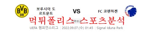 9월7일 챔피언스리그 보루시아 도르트문트 FC코펜하겐 분석 먹튀폴리스