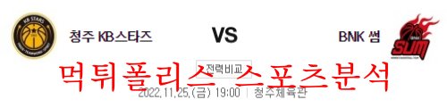 11월25일 WKBL KB스타즈 BNK썸 국내 여자 프로농구 분석 먹튀폴리스