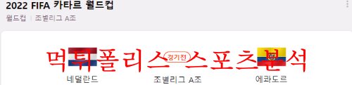 11월26일 FIFA카타르월드컵 네덜란드 에콰도르 축구분석 먹튀폴리스