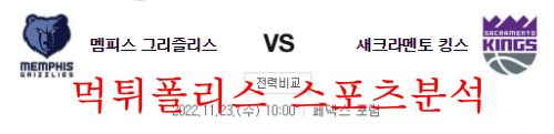 11월23일 NBA 멤피스 그리즐리스 새크라멘토 킹스 농구분석 먹튀폴리스