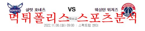 11월8일 NBA 샬럿 호네츠 워싱턴 위저스 농구프리뷰 먹튀폴리스