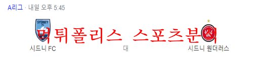 11월12일 호주 A리그 시드니FC 웨스턴시드니 분석 먹튀폴리스