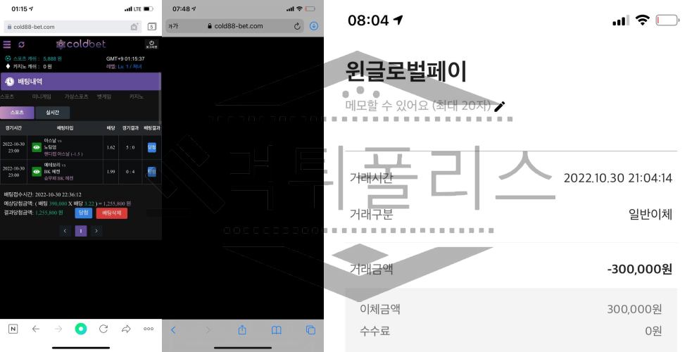 콜드벳 총판을 통한 가입은 위험하다! 먹튀 검거 완료!
