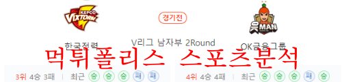 11월23일 V리그 한국전력 빅스톰 OK금융그룹 읏맨 분석 먹튀폴리스