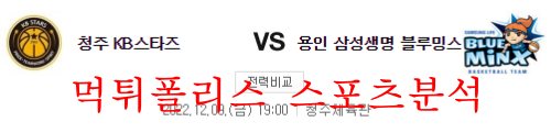 12월9일 WKBL KB스타즈 삼성생명 블루밍스 여농 분석 먹튀폴리스