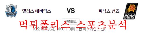 12월6일 NBA 댈러스 매버릭스 피닉스 선즈 분석 먹튀폴리스