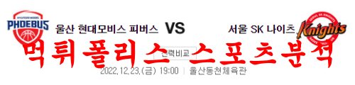 12월23일 KBL 울산 현대모비스 피버스 서울SK 나이츠 분석 먹튀폴리스