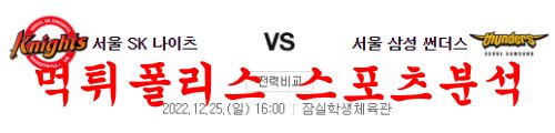 12월25일 KBL 서울SK 나이츠 서울삼성 썬더스 분석 먹튀폴리스