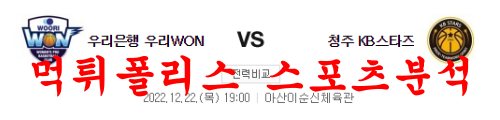 12월22일 WKBL 우리은행 KB스타즈 국내 여자농구 분석 먹튀폴리스