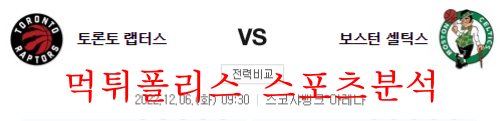 12월6일 NBA 토론토 랩터스 보스턴 셀틱스 농구 분석 먹튀폴리스