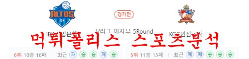 2월8일 V리그 IBK기업은행 알토스 KGC인삼공사 배구단 분석 먹튀폴리스