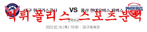 2월16일 KBL 대구 한국가스공사 페가수스 울산 현대모비스 국내농구 분석