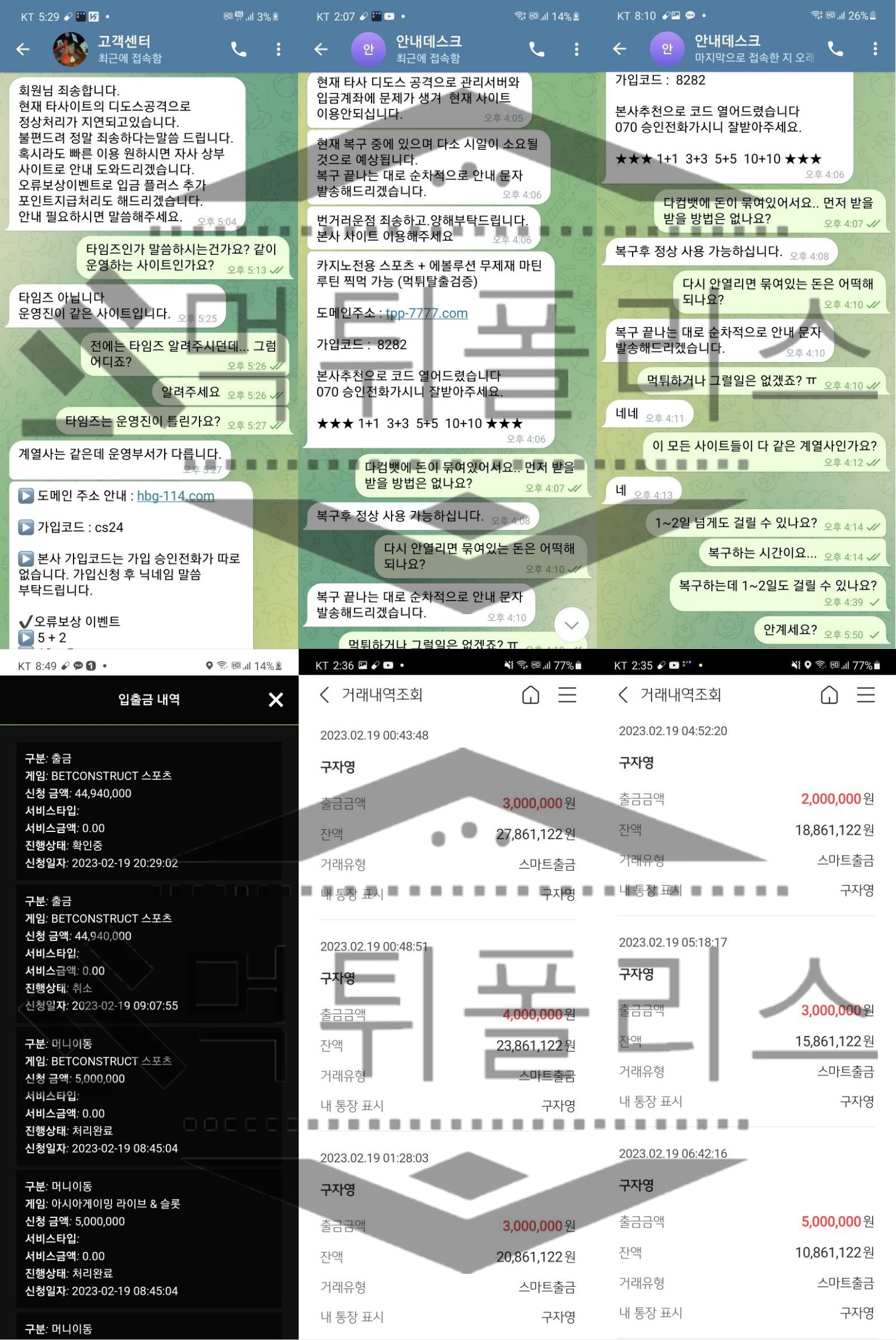 다컴벳 범죄 증거 자료