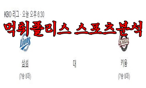 4월20일 KBO 삼성 라이온즈 키움 히어로즈