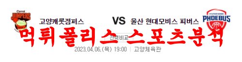 4월6일 KBL 고양캐롯 점퍼스 울산모비스 피버스 프로 국내농구 분석 먹튀폴리스