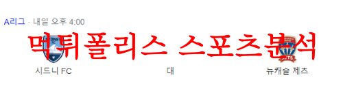 4월29일 호주A리그 시드니FC 뉴캐슬 유나이티드 제츠FC 축구분석 먹튀폴리스