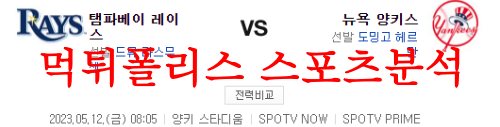5월12일 MLB 뉴욕 양키스 탬파베이 레이스 해외야구 믈브분석 먹튀폴리스