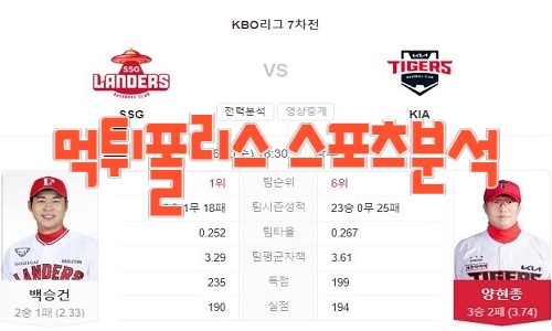 2023년6월7일 KBO SSG 랜더스 KIA 타이거즈