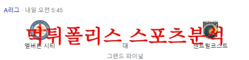 6월3일 호주A리그 멜버른시티FC 센트럴코스트 매리너스FC 분석 먹튀폴리스