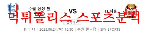 6월24일 K리그 수원삼성 블루윙즈 FC서울 국내프로축구 라인업 예상분석 먹튀폴리스