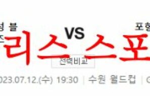 7월12일 K리그 수원삼성 블루윙즈 포항 스틸러스 한국축구 경기일정 분석 먹튀폴리스