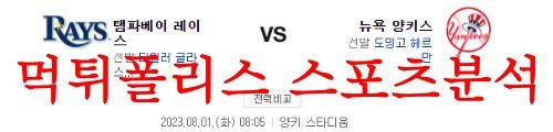 8월1일 MLB 뉴욕 양키스 탬파베이 레이스