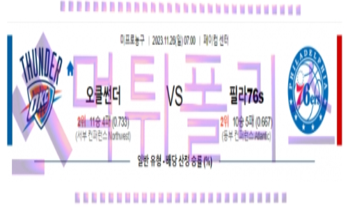 11월26일 오클라호마시티 vs 필라델피아 nba농구분석