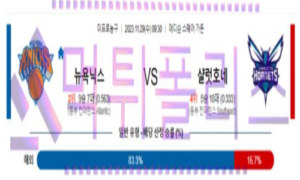 11월29일 뉴욕 vs 샬럿 nba농구분석