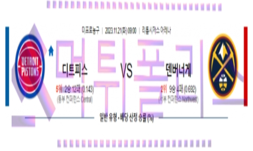 11월21일 디트로이트 vs 덴버 nba농구분석
