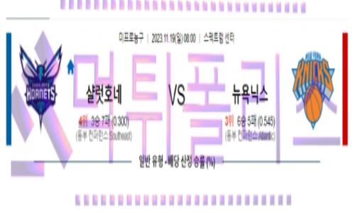 11월19일 샬럿 vs 뉴욕 nba농구분석