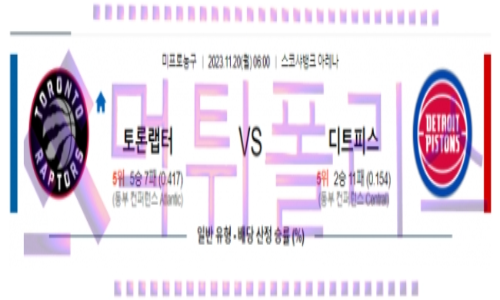 11월20일 토론토 vs 디트로이트 nba농구분석