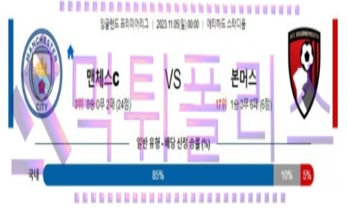 11월05일 맨시티 vs 본머스 프리미어리그 해축분석