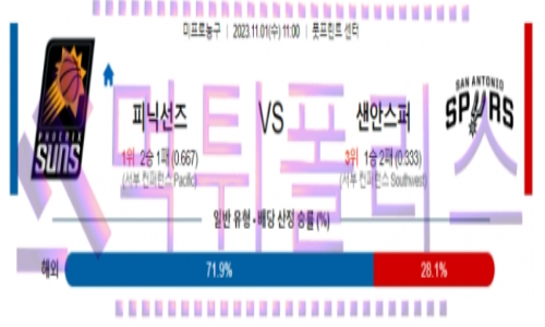 11월01일 피닉스 vs 샌안토니오 nba 농구 분석