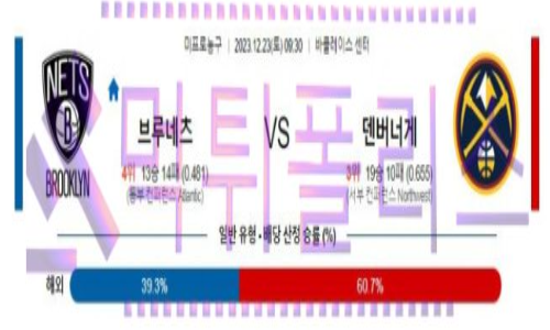 12월23일 브루클린 vs 덴버 nba농구분석