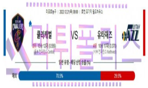 12월21일 클리블랜드 vs 유타 nba농구분석